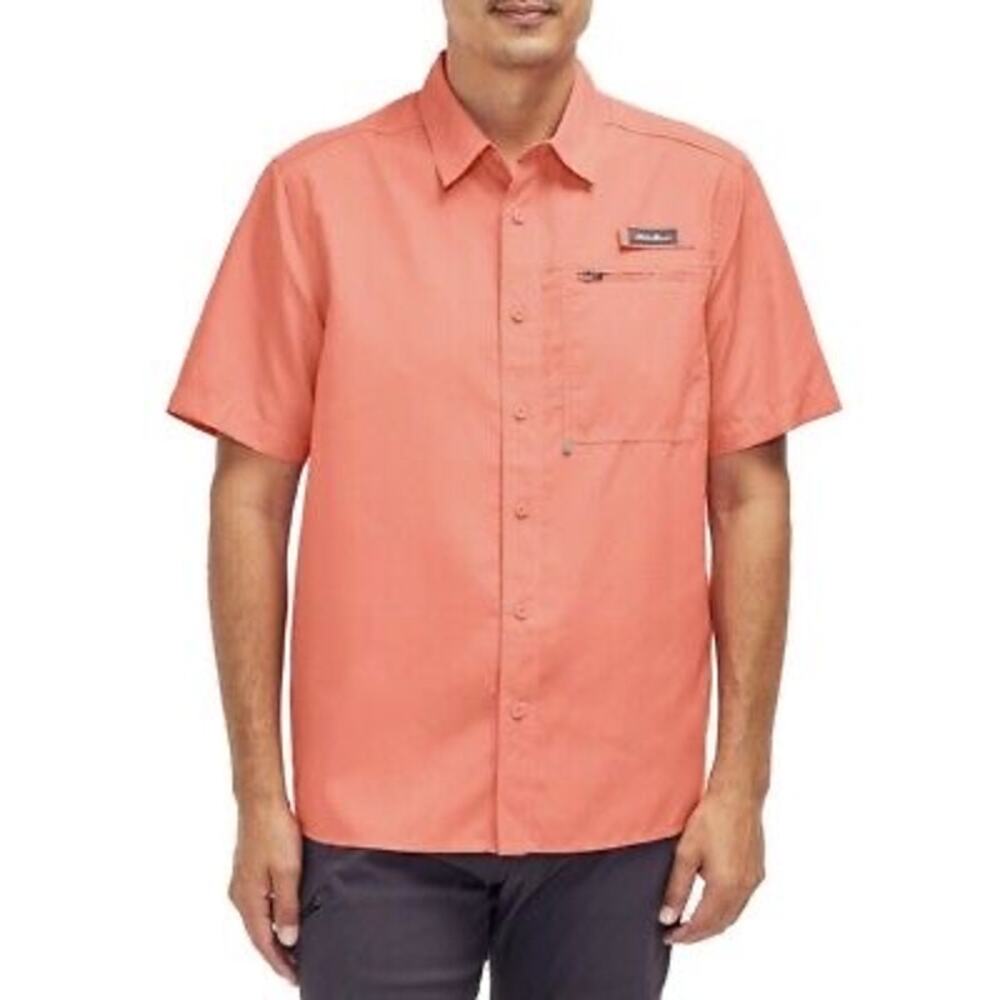 Eddie Bauer Tech Woven Moisture Wicking Shirt‎ Coral Size Large